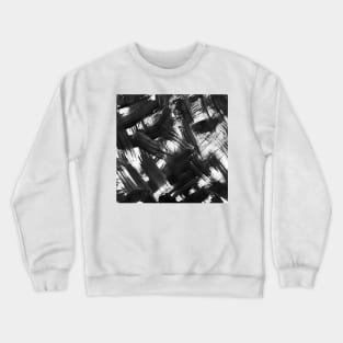 Black ink wash painting in East Asian style. Grunge texture. Hand-painted abstract monochrome. Design for fabric, textiles, wallpaper, baby room, packaging, paper. Crewneck Sweatshirt